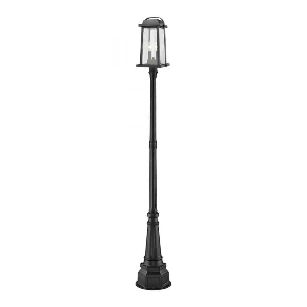 2 Light Outdoor Post Mounted Fixture-Clear Beveled