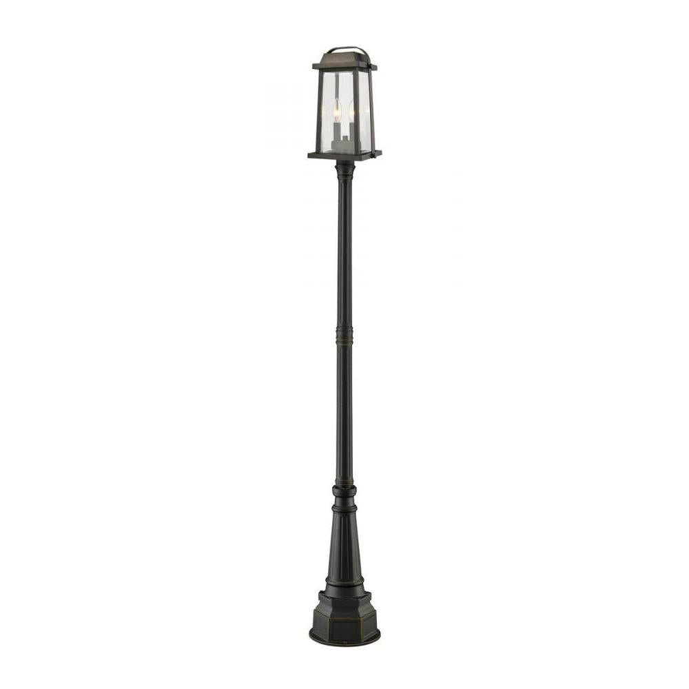 2 Light Outdoor Post Mounted Fixture-Clear Beveled