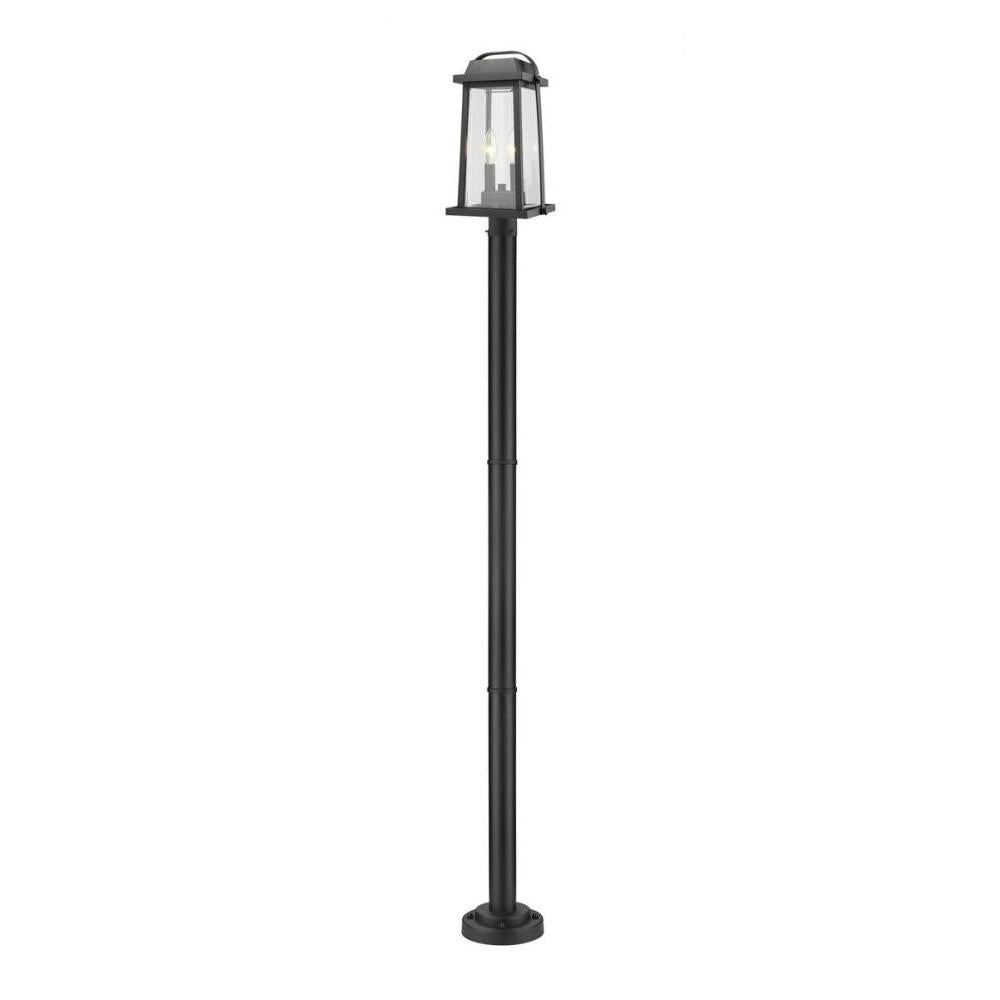 2 Light Outdoor Post Mounted Fixture-Clear Beveled