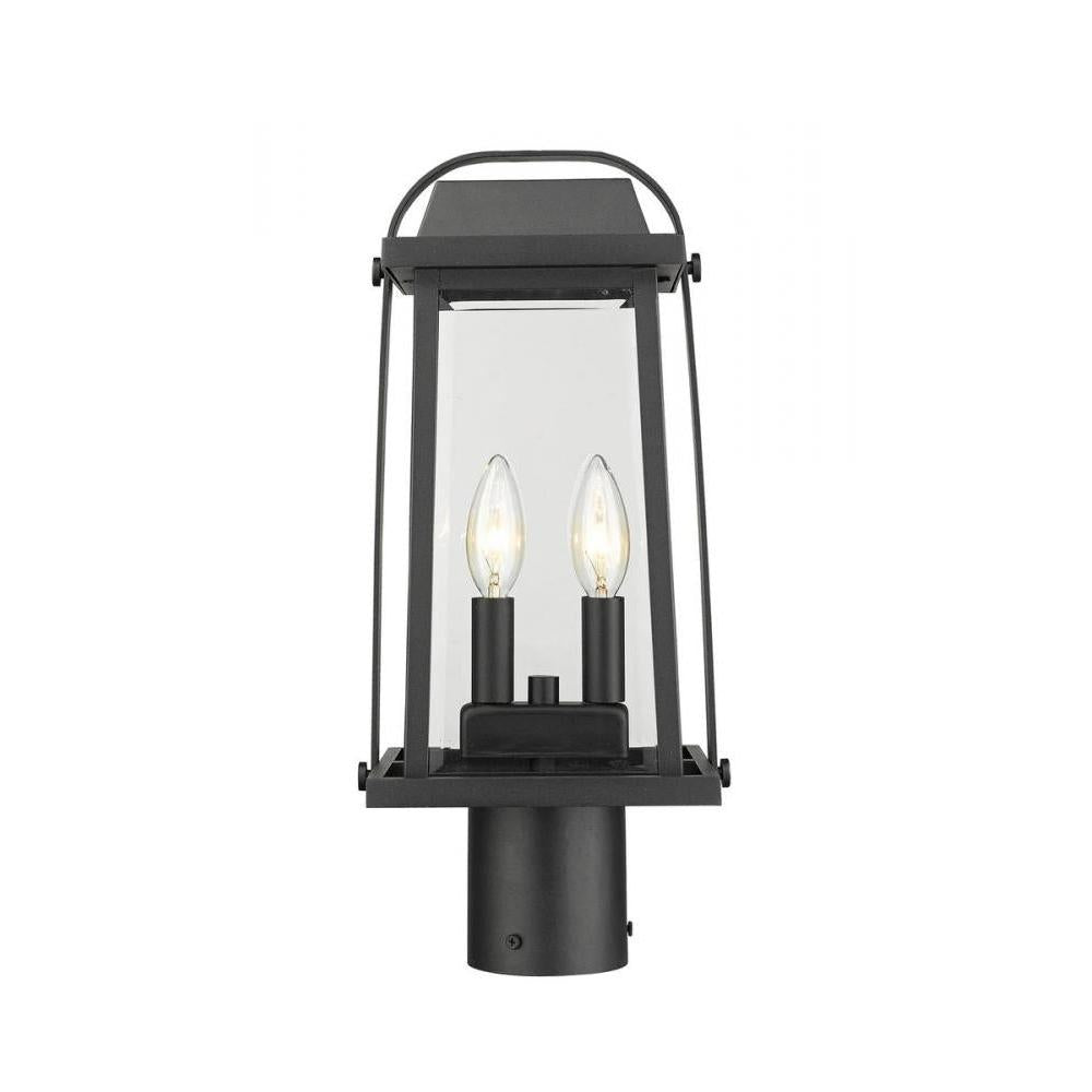 2 Light Outdoor Post Mount Fixture-Clear Beveled