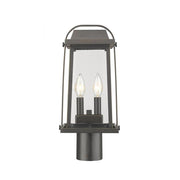 2 Light Outdoor Post Mount Fixture-Clear Beveled