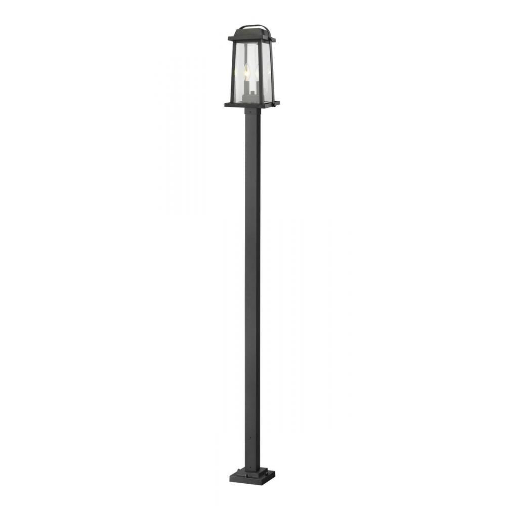 2 Light Outdoor Post Mounted Fixture-Clear Beveled