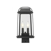 2 Light Outdoor Post Mount Fixture-Clear Beveled