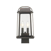 2 Light Outdoor Post Mount Fixture-Clear Beveled