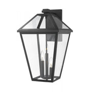 3 Light Outdoor Wall Light-Clear Beveled