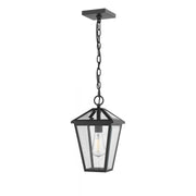 1 Light Outdoor Chain Mount Ceiling Fixture-Clear Beveled