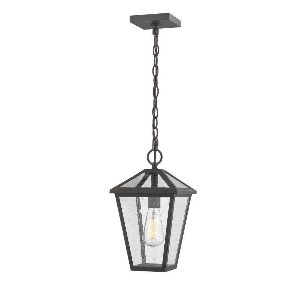 1 Light Outdoor Chain Mount Ceiling Fixture-Clear Seedy