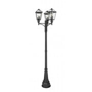 3 Light Outdoor Post Mount Fixture-Clear Beveled