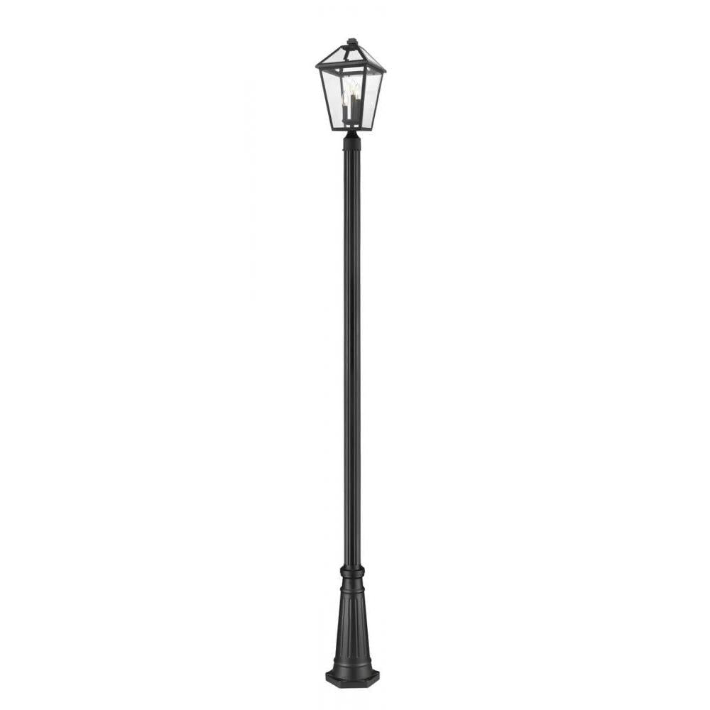 3 Light Outdoor Post Mounted Fixture-Clear Beveled