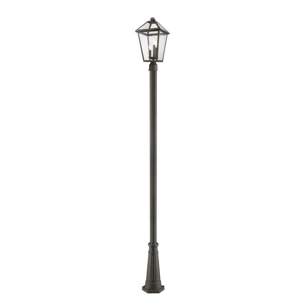 3 Light Outdoor Post Mounted Fixture-Clear Seedy