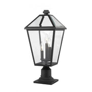 3 Light Outdoor Pier Mounted Fixture-Clear Beveled