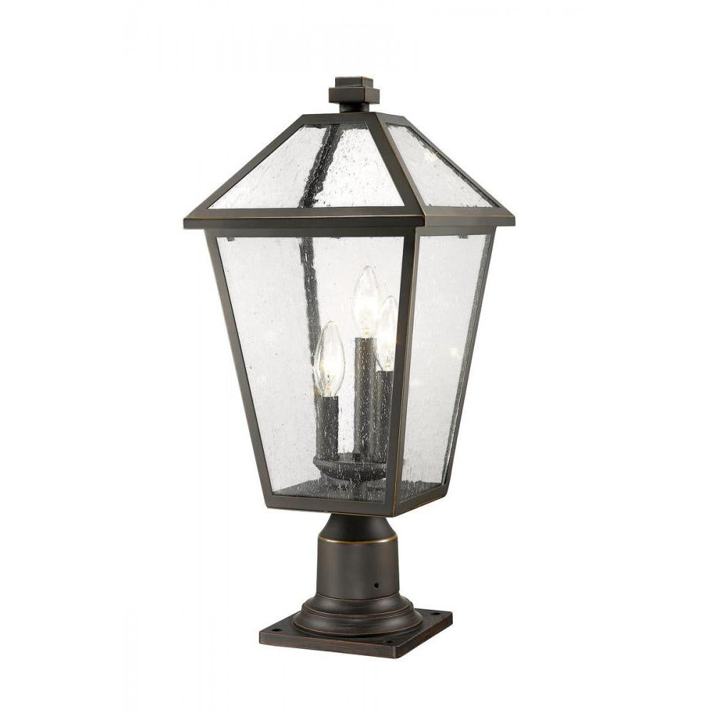3 Light Outdoor Pier Mounted Fixture-Clear Seedy