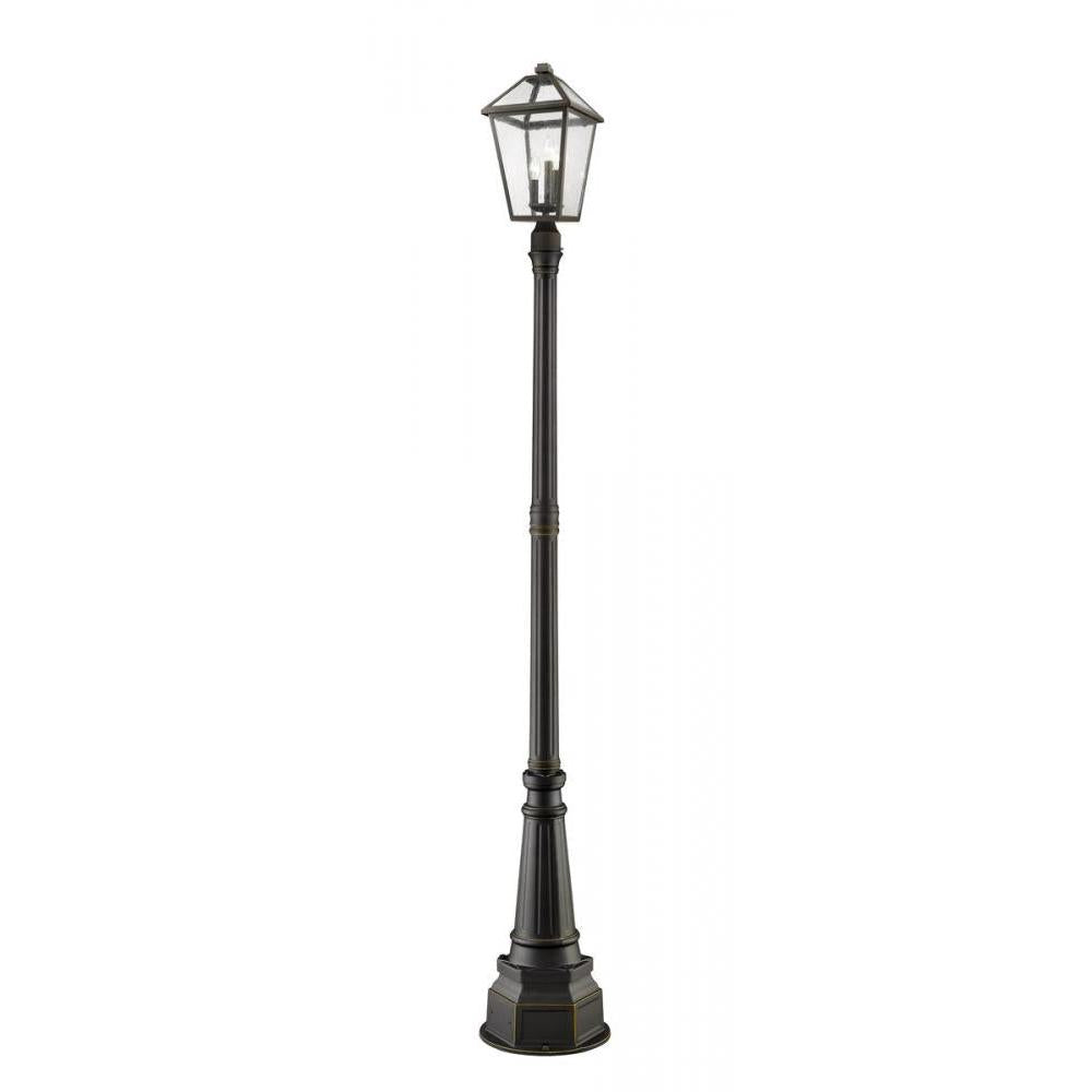 3 Light Outdoor Post Mounted Fixture-Clear Seedy
