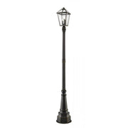 3 Light Outdoor Post Mounted Fixture-Clear Seedy