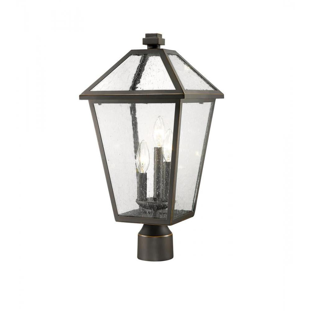 3 Light Outdoor Post Mount Fixture-Clear Seedy