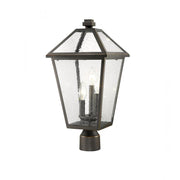 3 Light Outdoor Post Mount Fixture-Clear Seedy