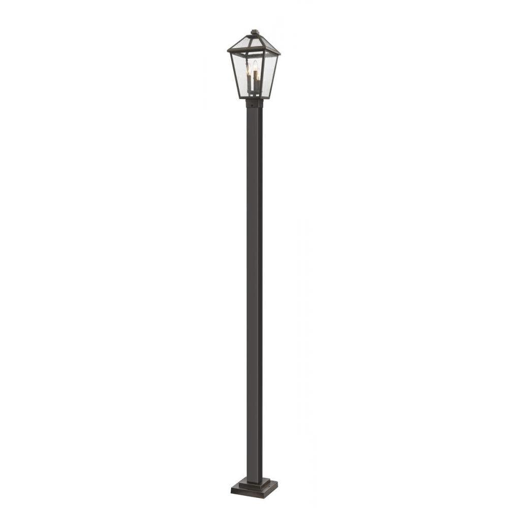 3 Light Outdoor Post Mounted Fixture-Clear Seedy