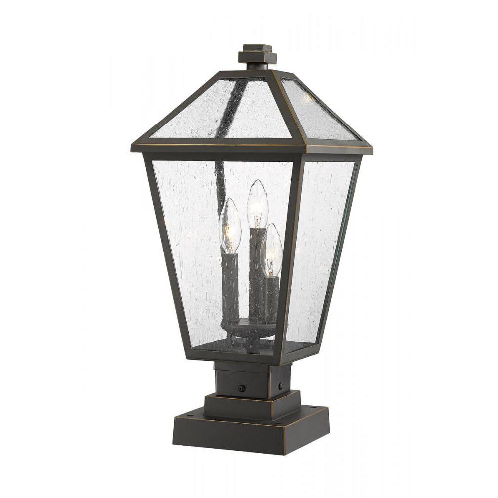 3 Light Outdoor Pier Mounted Fixture-Clear Seedy
