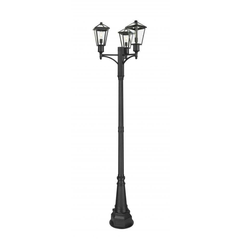 1 Light Outdoor Post Mount Fixture-Clear Beveled