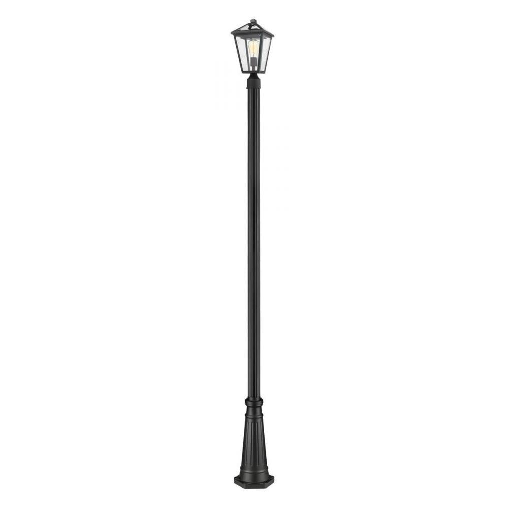 1 Light Outdoor Post Mounted Fixture-Clear Beveled