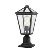 1 Light Outdoor Pier Mounted Fixture-Clear Beveled