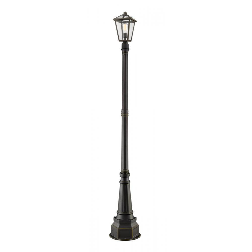 1 Light Outdoor Post Mounted Fixture-Clear Seedy
