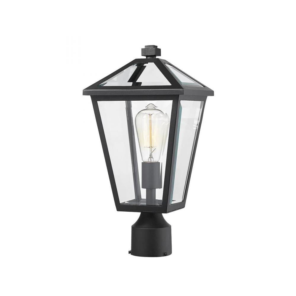 1 Light Outdoor Post Mount Fixture-Clear Beveled