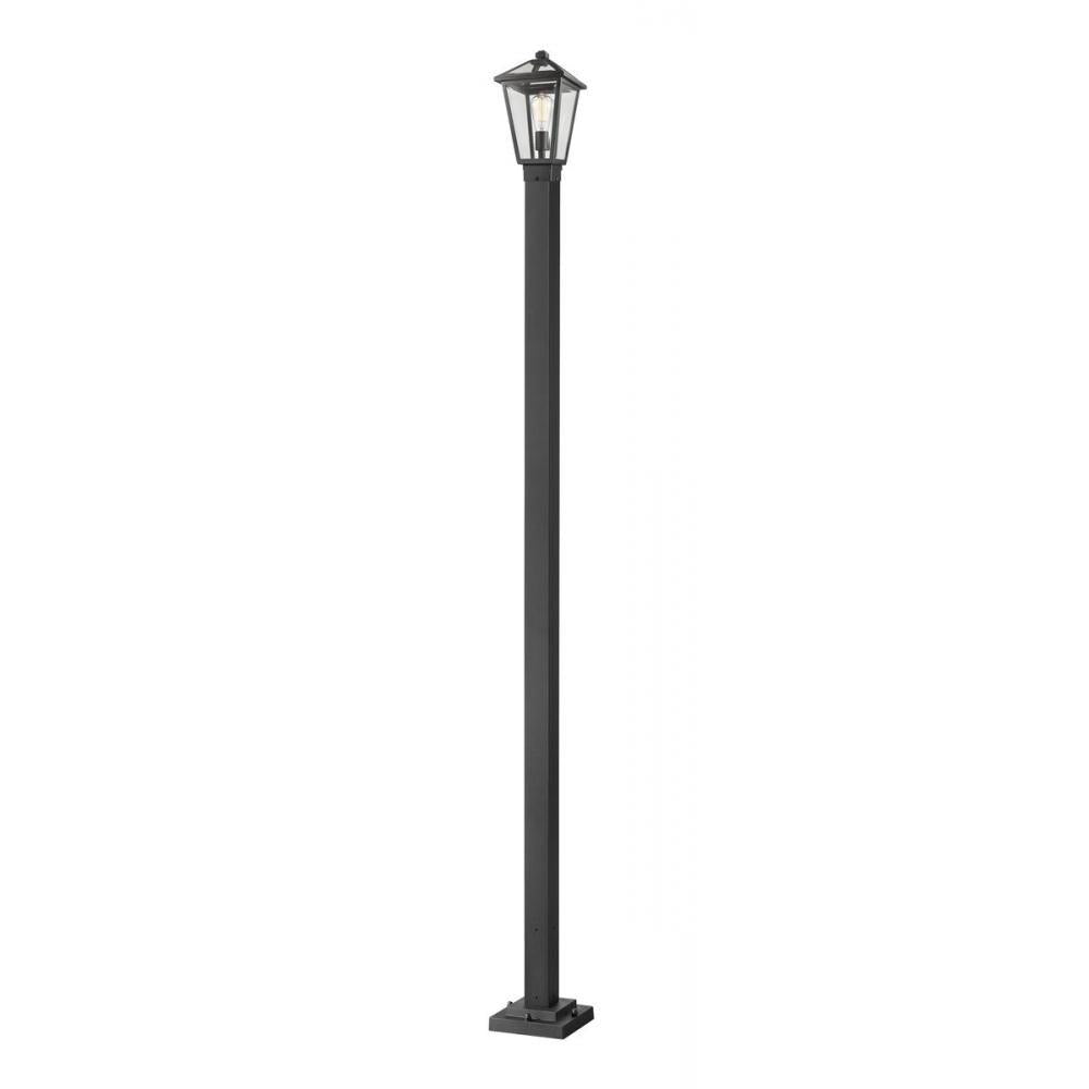 1 Light Outdoor Post Mounted Fixture-Clear Beveled