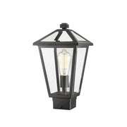 1 Light Outdoor Post Mount Fixture-Clear Beveled