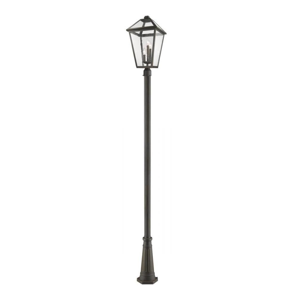 3 Light Outdoor Post Mounted Fixture-Clear Seedy