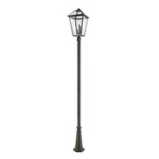 3 Light Outdoor Post Mounted Fixture-Clear Seedy