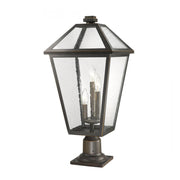 3 Light Outdoor Pier Mounted Fixture-Clear Seedy