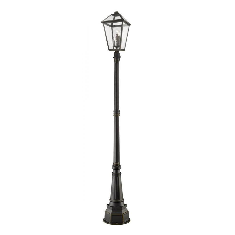 3 Light Outdoor Post Mounted Fixture-Clear Seedy