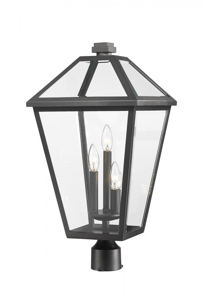 Z-Lite Lighting 579PHXLR-BK Exterior Traditional Post Top Candle Lantern Light Fixture - Black (OPEN BOX)