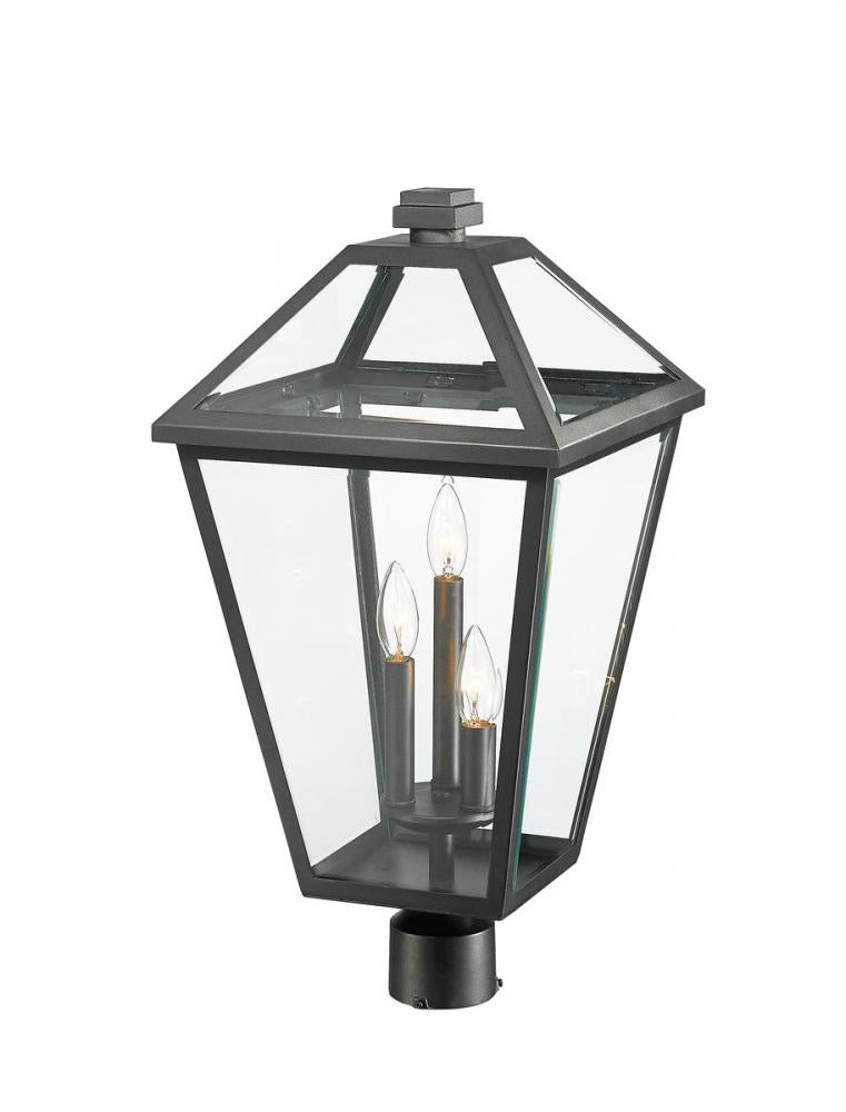 Z-Lite Lighting 579PHXLR-BK Exterior Traditional Post Top Candle Lantern Light Fixture - Black (OPEN BOX)