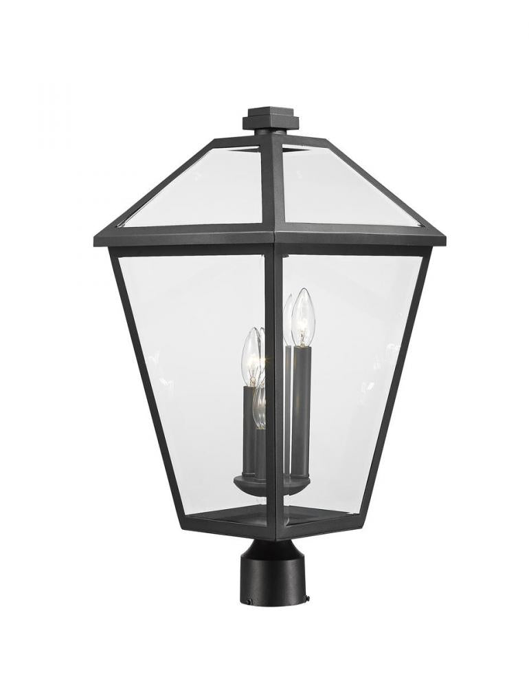 Z-Lite Lighting 579PHXLR-BK Exterior Traditional Post Top Candle Lantern Light Fixture - Black (OPEN BOX)