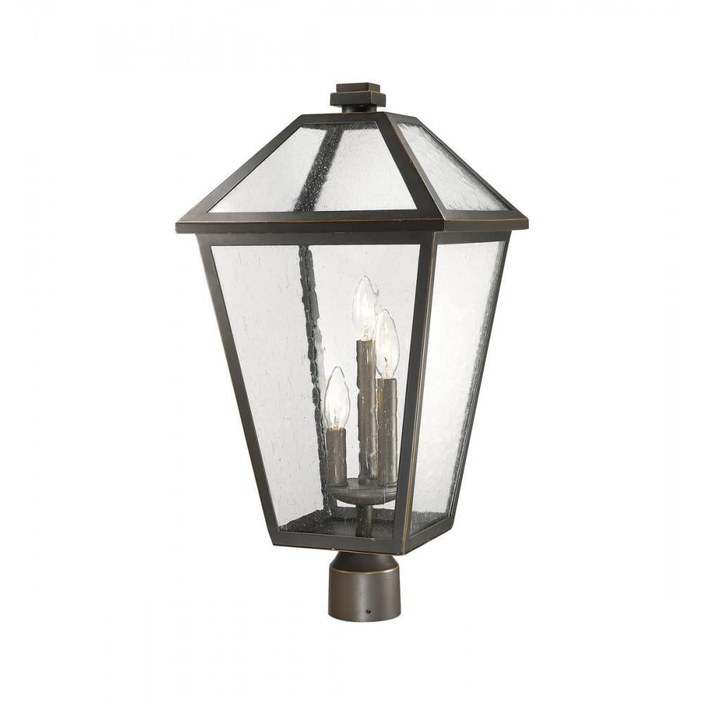 3 Light Outdoor Post Mount Fixture-Clear Seedy
