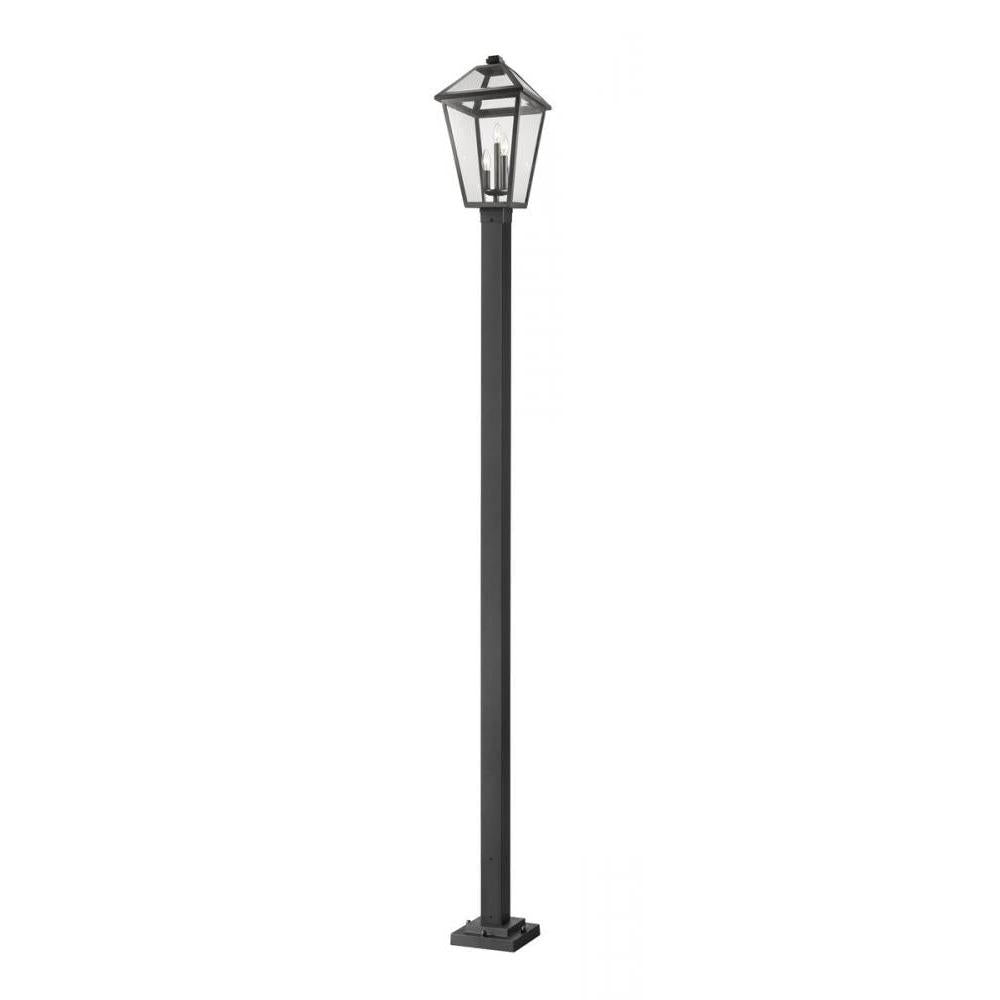 3 Light Outdoor Post Mounted Fixture-Clear Beveled