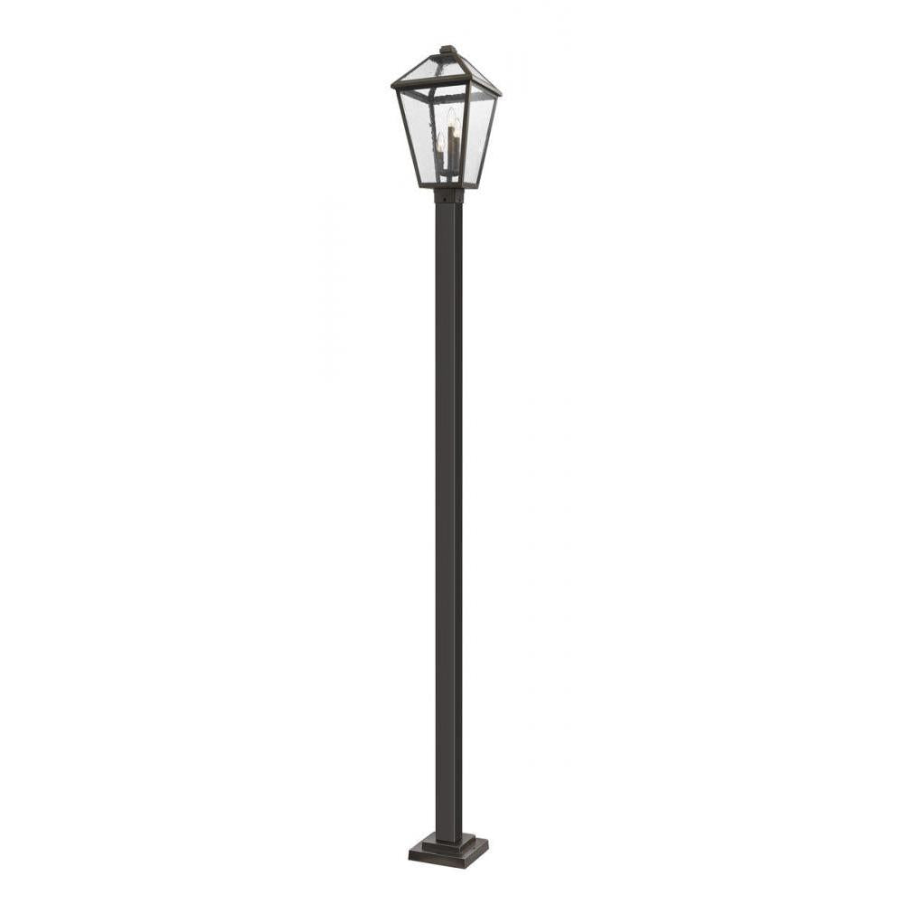 3 Light Outdoor Post Mounted Fixture-Clear Seedy