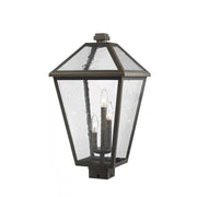 3 Light Outdoor Post Mount Fixture-Clear Seedy