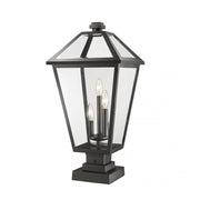 3 Light Outdoor Pier Mounted Fixture-Clear Beveled