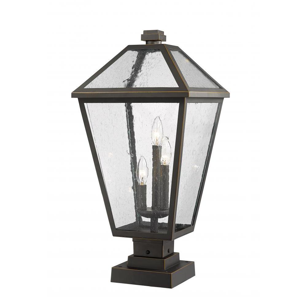 3 Light Outdoor Pier Mounted Fixture-Clear Seedy