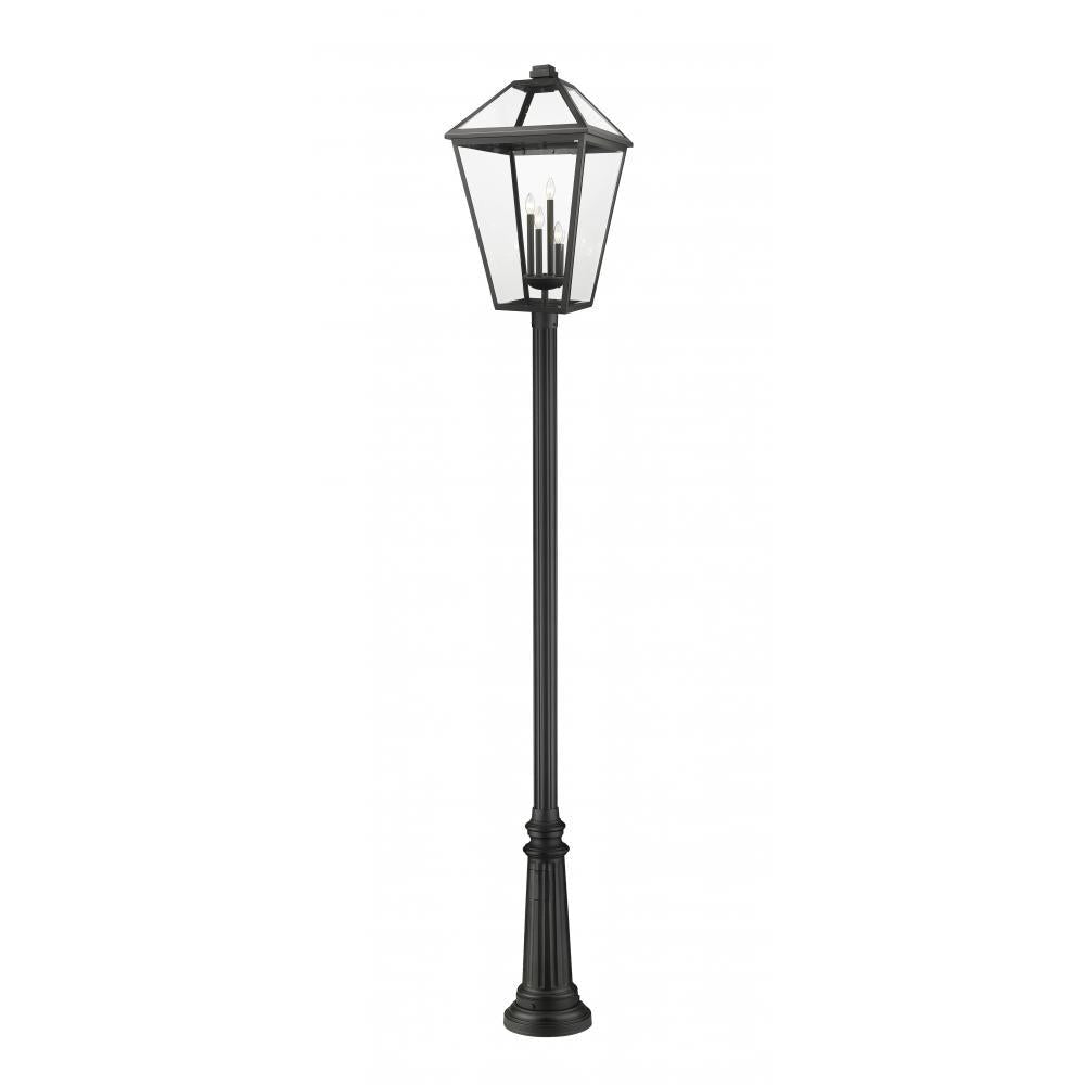 4 Light Outdoor Post Mounted Fixture-Clear Beveled