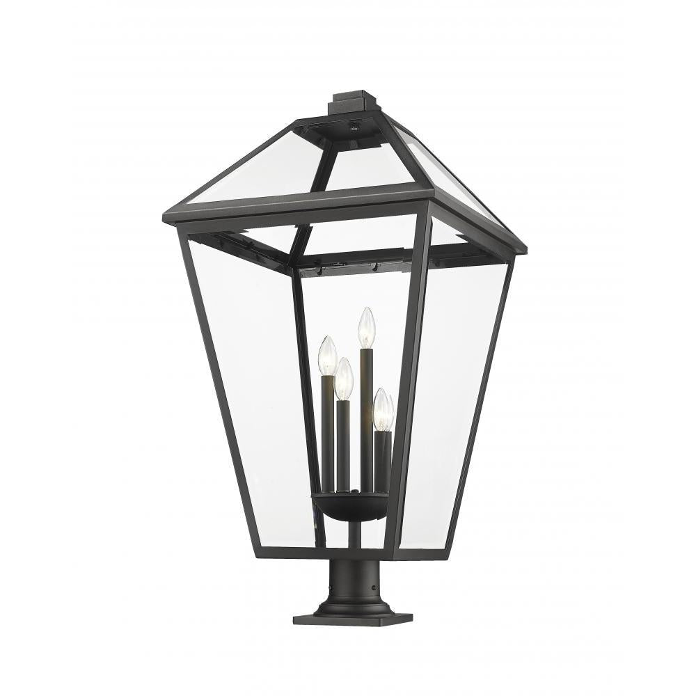 4 Light Outdoor Pier Mounted Fixture-Clear Beveled