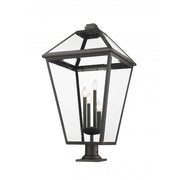 4 Light Outdoor Pier Mounted Fixture-Clear Beveled