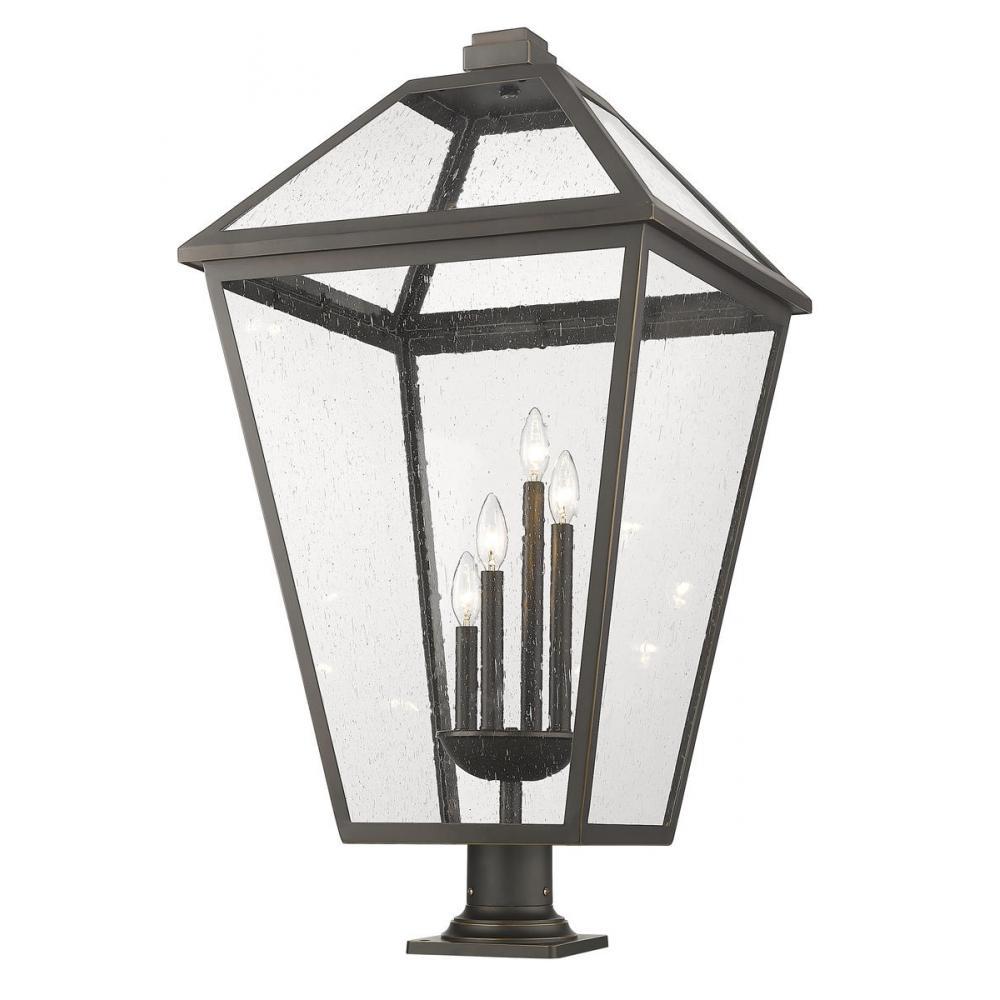 4 Light Outdoor Pier Mounted Fixture-Clear Seedy