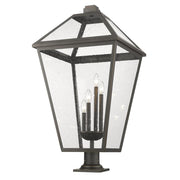 4 Light Outdoor Pier Mounted Fixture-Clear Seedy