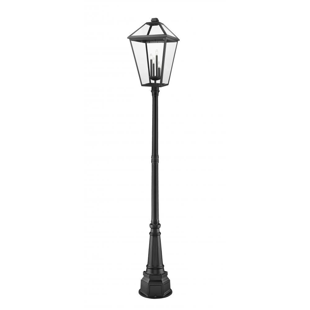4 Light Outdoor Post Mounted Fixture-Clear Beveled