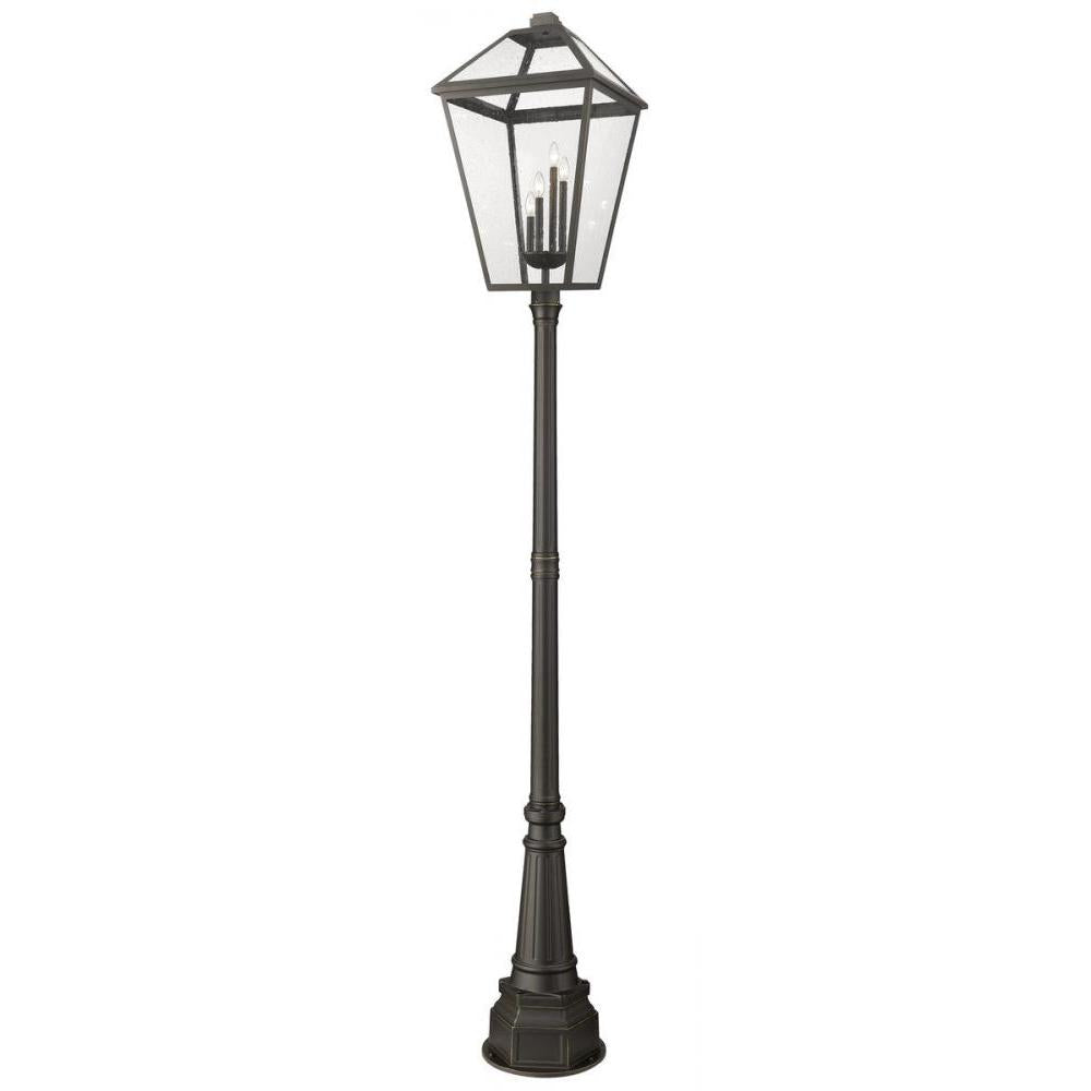 4 Light Outdoor Post Mounted Fixture-Clear Seedy