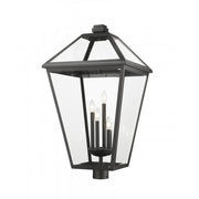 4 Light Outdoor Post Mount Fixture-Clear Beveled